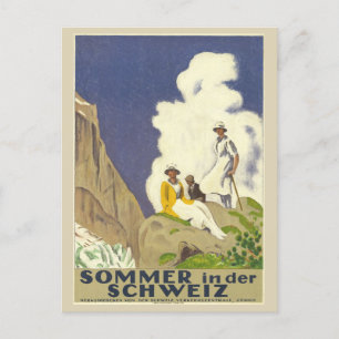 Vintage Switzerland Swiss Alps Summer Travel Postcard