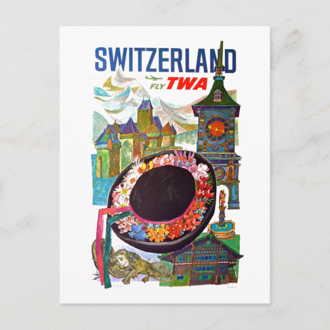 Vintage Switzerland Travel Postcard (Front)