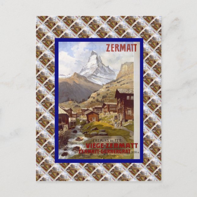 Vintage Switzerland, Zermatt Postcard (Front)