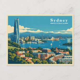 Vintage Sydney Australia Cityscape Holiday Postcard