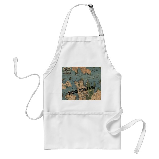 Vintage Sydney Australia Map Edit Text Standard Apron (Front)
