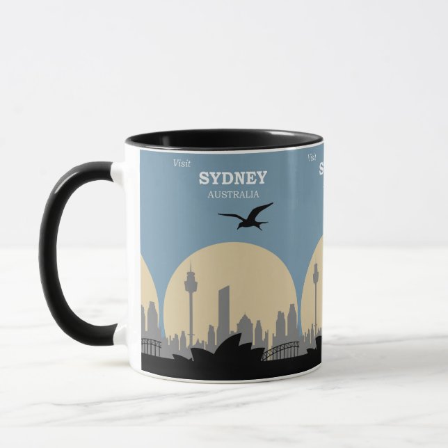 Vintage Sydney: Australia Travel Poster  Mug (Left)