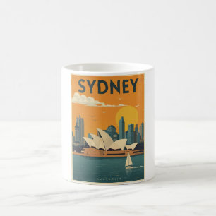 Vintage Sydney Australia Travel Retro Sunset Art Coffee Mug