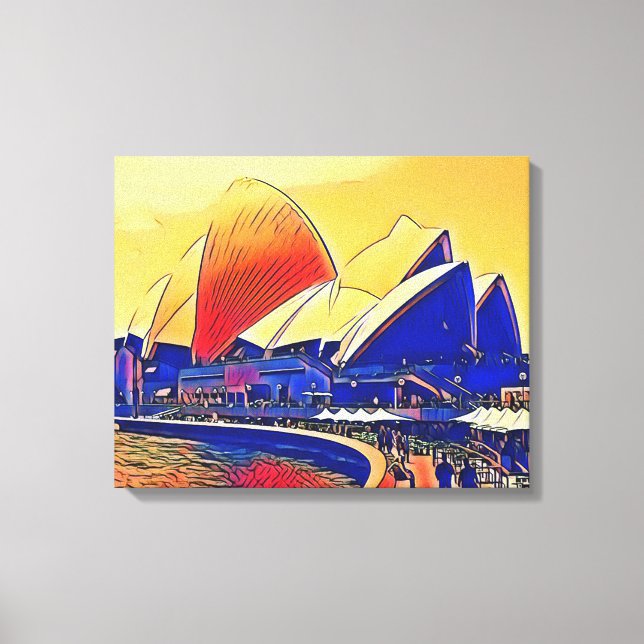 Vintage Sydney Opera House, Australia Canvas Print (Front)