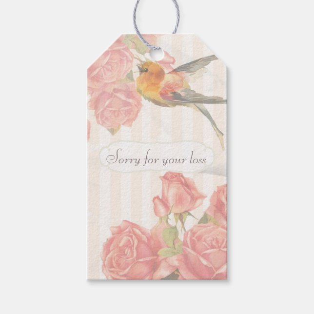 Vintage Sympathy personalised Gift Tags (Front)