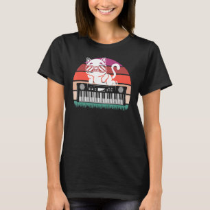 Vintage Synthesizer Cat Retro Synth Vaporwave Keyb T-Shirt