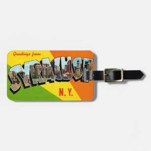 Vintage Syracuse NY Postcard Luggage Tag