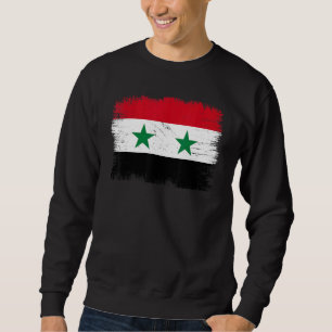 Vintage Syrian Arab Republic Flag Syrian Independe Sweatshirt