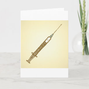Vintage Syringe Medical Healthcare Sketch  Card