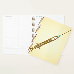 Vintage Syringe Medical Healthcare Sketch  Planner