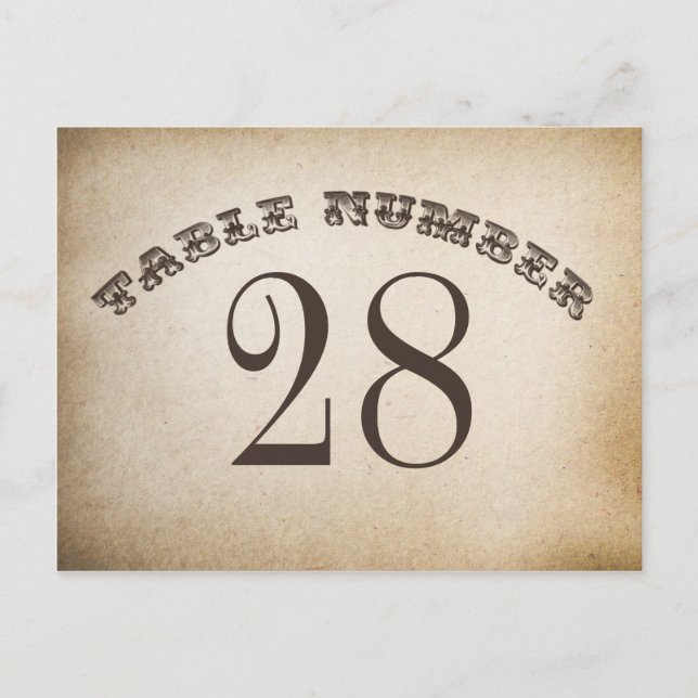 vintage table number cards (Front)