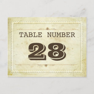 vintage table number cards