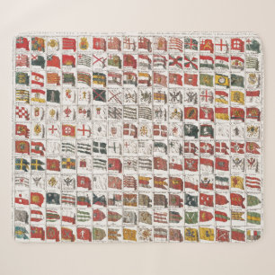 Vintage Table of Sea Flags, Aesthetic Print Sherpa Blanket