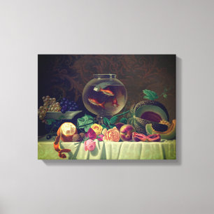 Vintage Table Painting, Single Canvas Print