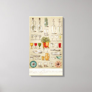 Vintage Tableware Oil Painting - Full Image Canvas Print