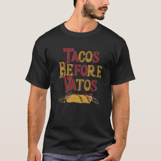 Vintage Tacos Before Vatos Food Lover Happy Valent T-Shirt