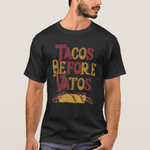 Vintage Tacos Before Vatos Food Lover Happy Valent T-Shirt