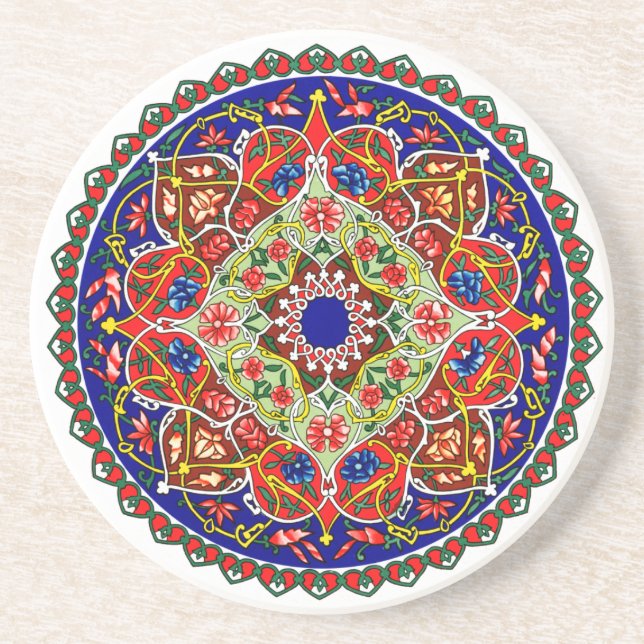 Vintage Tadjik Ornament Design Coaster (Front)