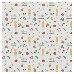 Vintage Tailor & Sewing Tools Pattern Fabric