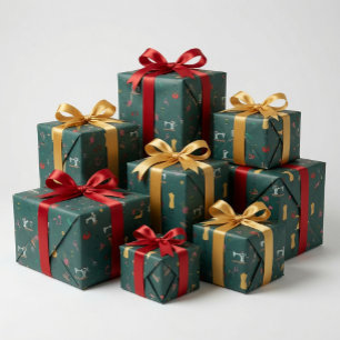 Vintage Tailor Sewing Tools Wrapping Paper
