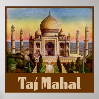 Vintage Taj Mahal Poster
