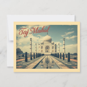 Vintage Taj Mahal Travel Postcard