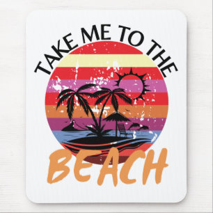 Vintage Take Me To The Beach Summer Mouse Pad