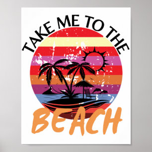 Vintage Take Me To The Beach Summer Poster