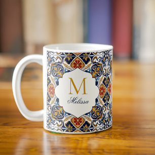 Vintage Talavera bridesmaids gifts mongrammed Coffee Mug