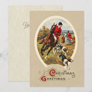 Vintage Tally-Ho Traditional English Fox Hunt Holiday Card