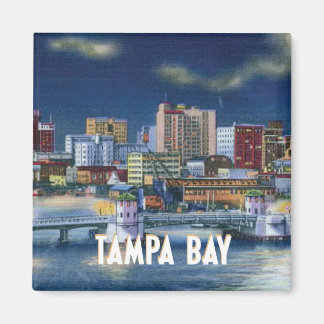 Vintage Tampa Florida Buildings and Bay Magnet