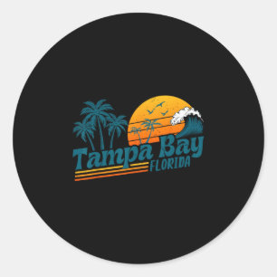 Vintage Tampa Y Florida Beach Summer Vacation Spri Classic Round Sticker