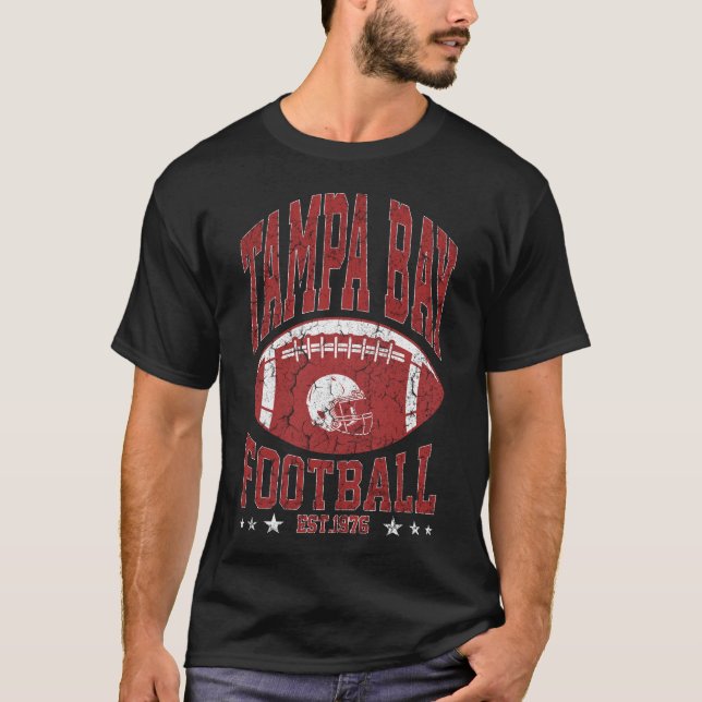 Vintage TampaBay Football Retro Distressed T-Shirt (Front)