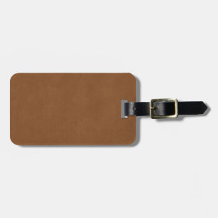 Vintage Tan Leather Brown Parchment Paper Blank Luggage Tag