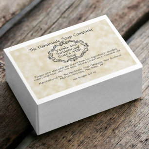 Vintage Tan Parchment Waterproof Soap Box Label