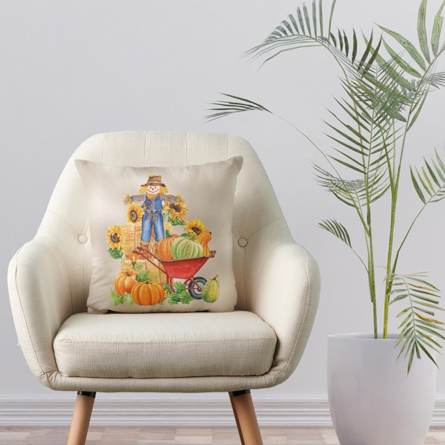 Vintage Tan Scarecrow Sunflower Cushion (Creator Uploaded)