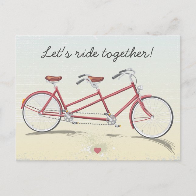 Vintage Tandem Bicycle Postcard (Front)