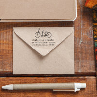 Vintage Tandem Custom Wedding Names Return Address