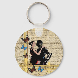 Vintage tango dancers key ring