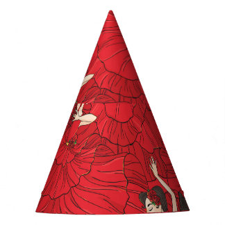 Vintage Tango Flamenco Dance Pattern Party Hat