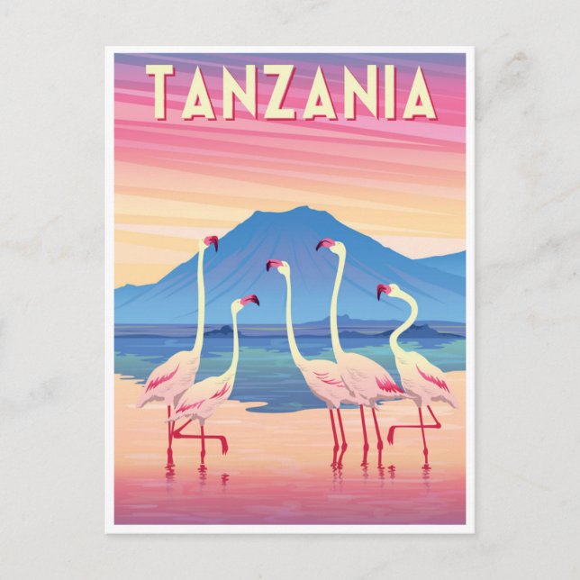 Vintage Tanzania Africa Lake  Postcard (Front)