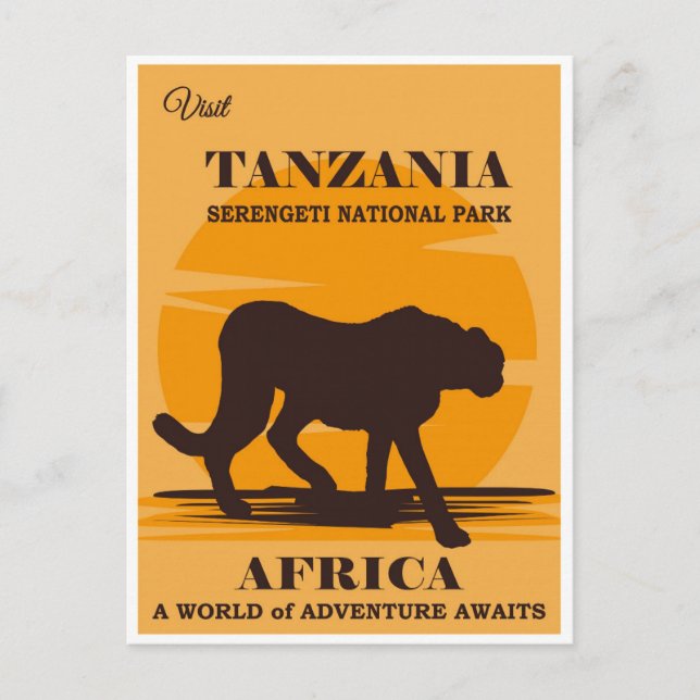 Vintage Tanzania Africa Serengeti National Park Postcard (Front)