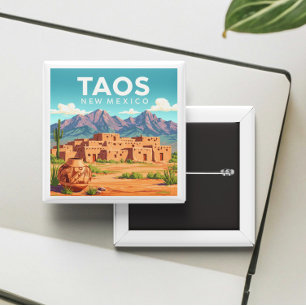 Vintage Taos New Mexico 15 Cm Square Badge
