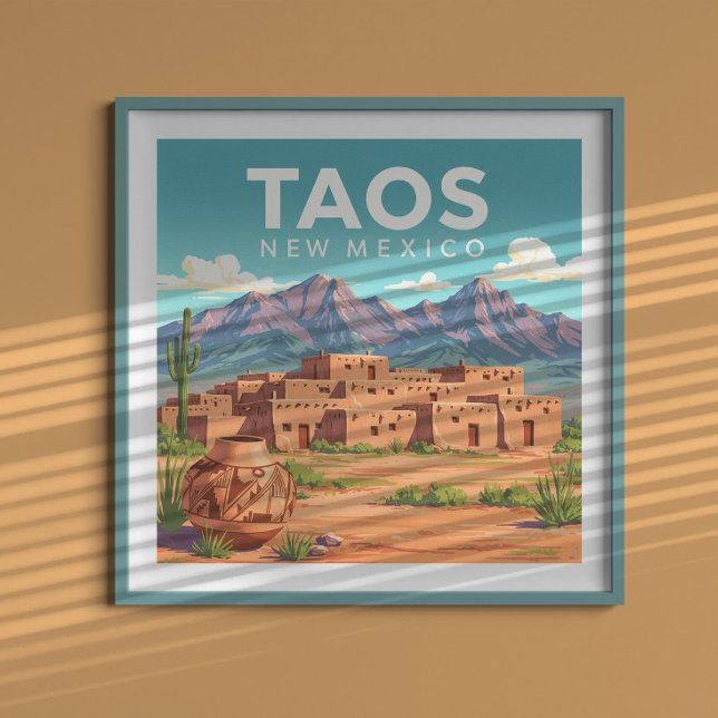 Vintage Taos New Mexico Poster (Creator Uploaded)