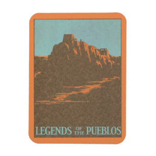 Vintage Taos Pueblos New Mexico, Travel Poster Art Magnet
