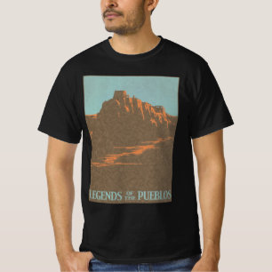 Vintage Taos Pueblos New Mexico, Travel Poster Art T-Shirt