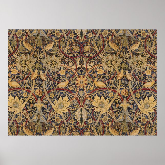 Vintage Tapestry Floral Fabric Pattern Poster (Front)