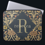 Vintage Tapestry William Morris Monogram Laptop Sleeve<br><div class="desc">This simple yet elegant design features an elegant William Morris inspired pattern in sage green,  dark blue,  and tan and rust floral. Protect your laptop or tablet in stye. Add a name to personalise it. Makes a great Christmas or Mother's Day gift. Created by Simply Farmhouse Press.</div>