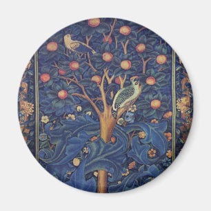 Vintage Tapestry Woodpecker Artwork Print Magnet