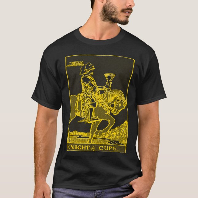 VINTAGE TAROT CARD CUPS KNIGHT T-Shirt (Front)